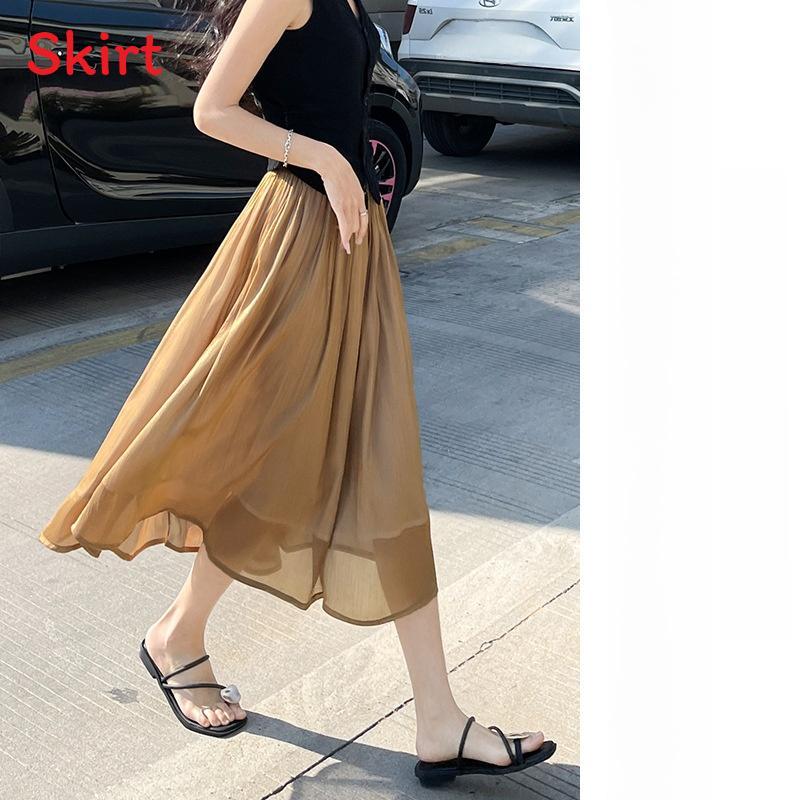 Elegant Polyester Satin Skirt For Casual And Date Wear With Asymmetric Design For Teen Girls