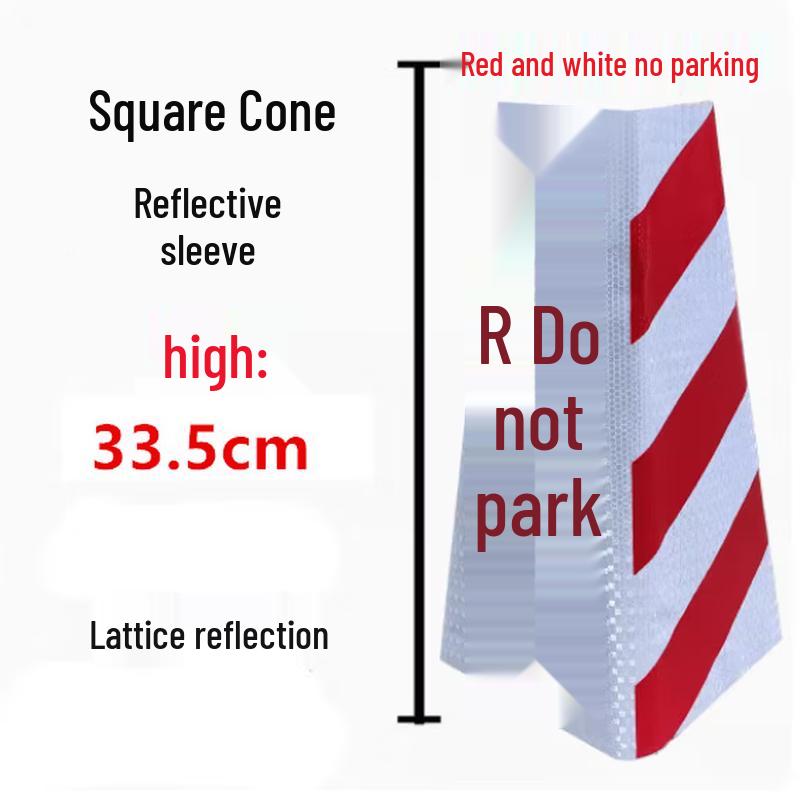 Red & White Reflective Rubber Traffic Cone Cover