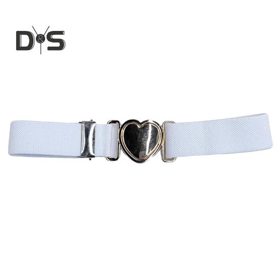 

Ремень унисекс, контрастный цвет, металлическая пряжка в форме сердца, легкий пояс, регулируемая резинка, ремень на талию для девочек, для вечеринок, повседневная одежда белый