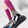 Herbst Winter Ins Mode für Frau Farbverlauf Gestreift Bunte Retro Wadensocken Baumwolle Hohe Röhre Weiche Sport Damen Casual Sox