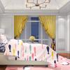 Golden Ramadan Auspicious Lantern Moon Printing Curtain Polyester Material Suitable Bedroom Living Room Set Of 2 Made Washable Ready