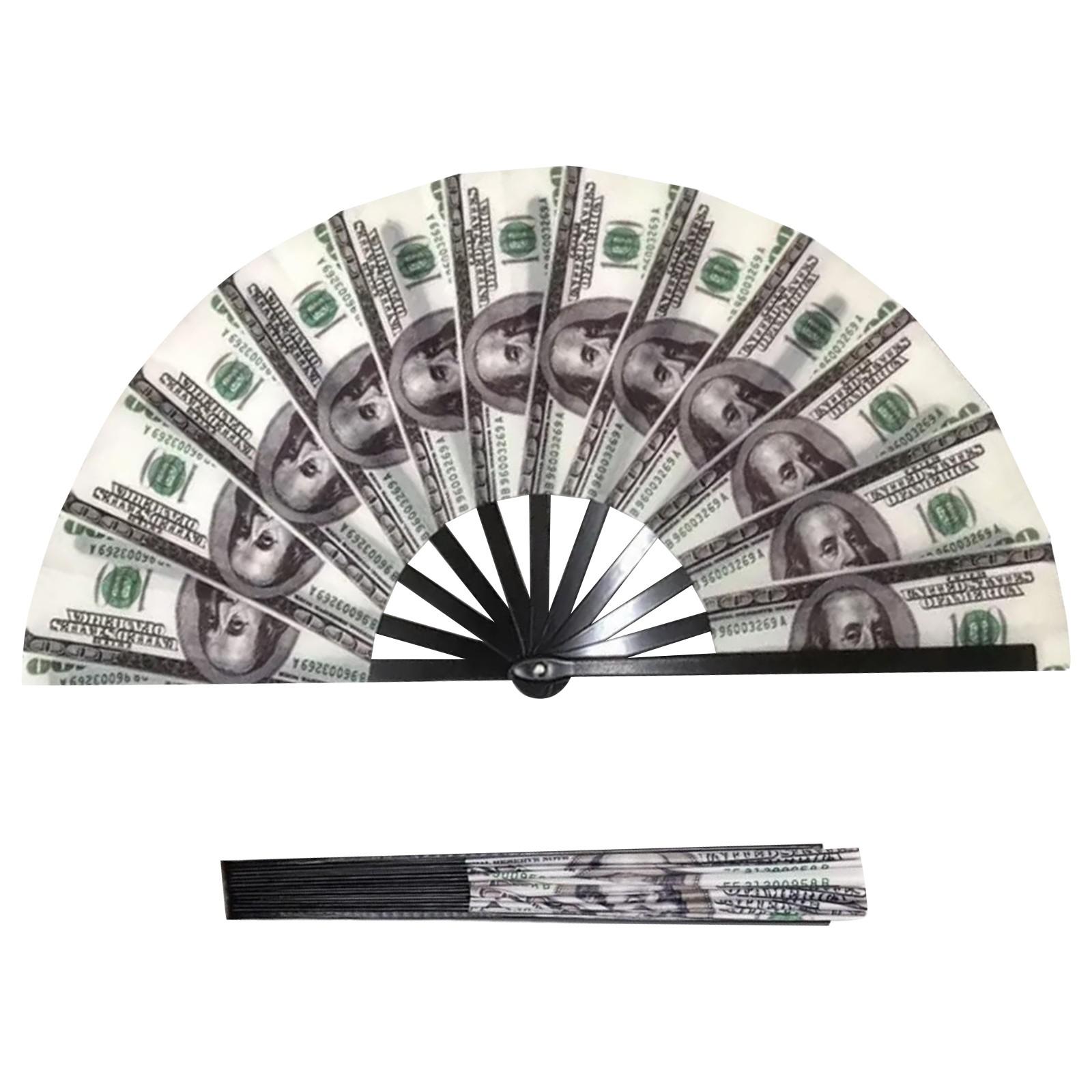 

Подходит для веера для ботинок на земле, большого складного ручного веера, складного поп-ап веера для рукоделия, подходит для линейных танцев, фестиваля, танцев, вечеринки