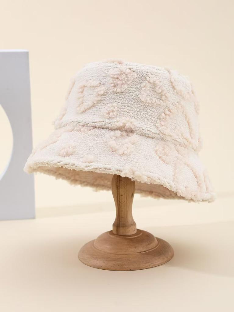 Love Plush Bucket Hat Three-dimensional Printing Pot Hat Men and Women with The Same Thickened Warm Versatile Hat
