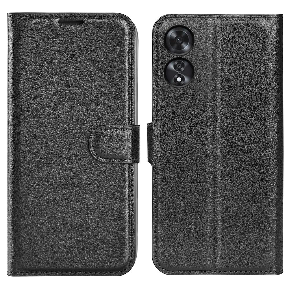 For Oppo A60 4G Case Anti-Drop Litchi Texture Leather Wallet Phone Cover