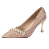 New Sequined Pearl High Heels for Bridesmaids, Engagement Shoes, Slim Heels, Non Tiring Feet, Shallow Mouth Pumps Shoes