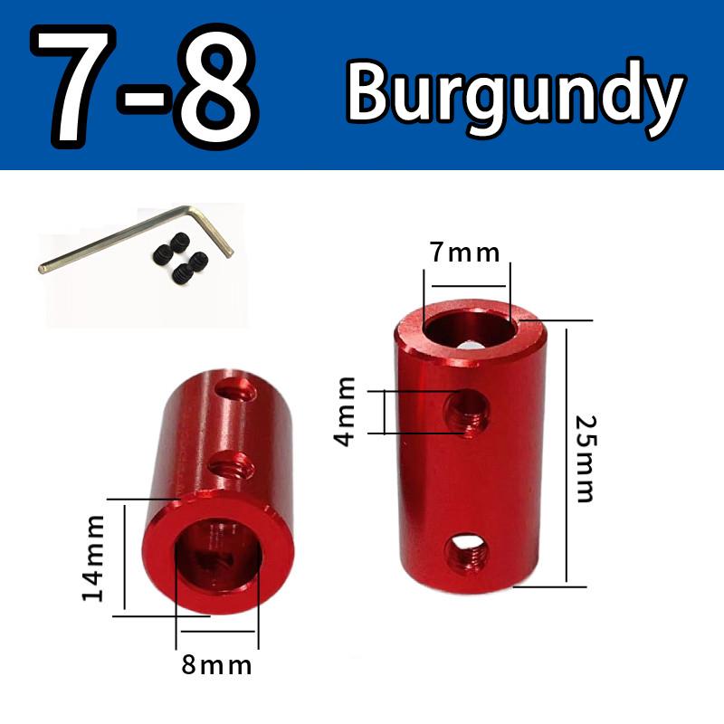 Burgundy/Sky Blue/Royal Blue Aluminum Alloy Colored Coupling Length:25mm Specification:3~10 Full Series Rigid Coupling Set Screw