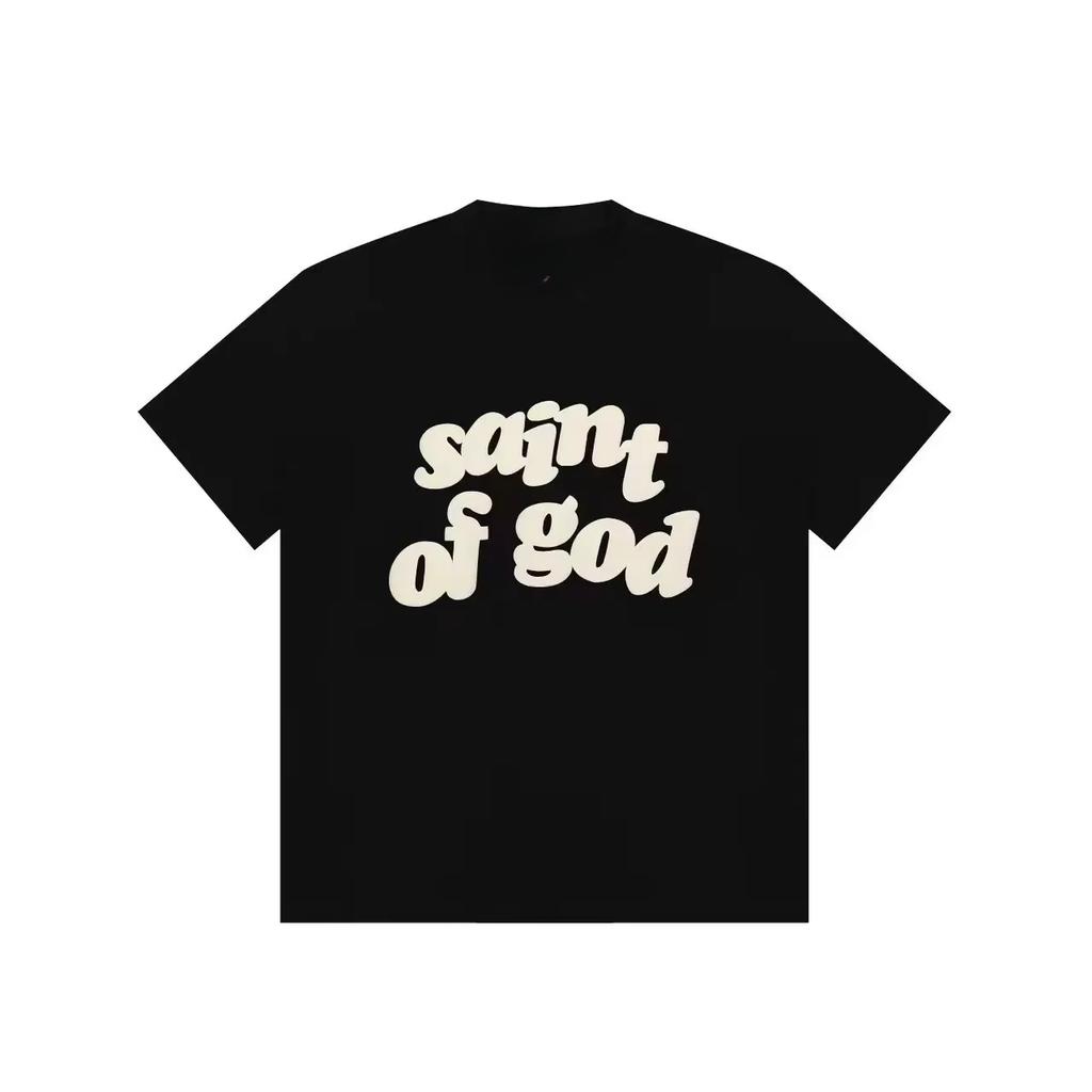 Summer Pure Cotton T-shirt for Men and Women Trendy High Street American Loose Letter Printed Round Neck Short Sleeved Shirt