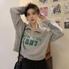 Women's Petite Half-Zip Polo Collar Sweatshirt - American Retro Style for Spring and Autumn