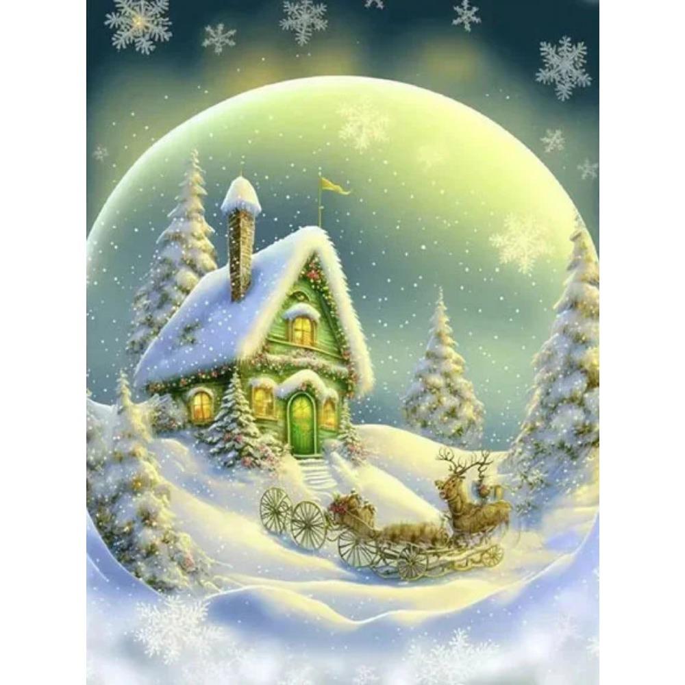 Diamentowe malowanie Pełne wiertło Gięcie domu Księżyc Okrągły obraz diamentowy Ręcznie robiony kot zwierzę Diy Diamentowy obraz mozaikowy Dekoracja domu