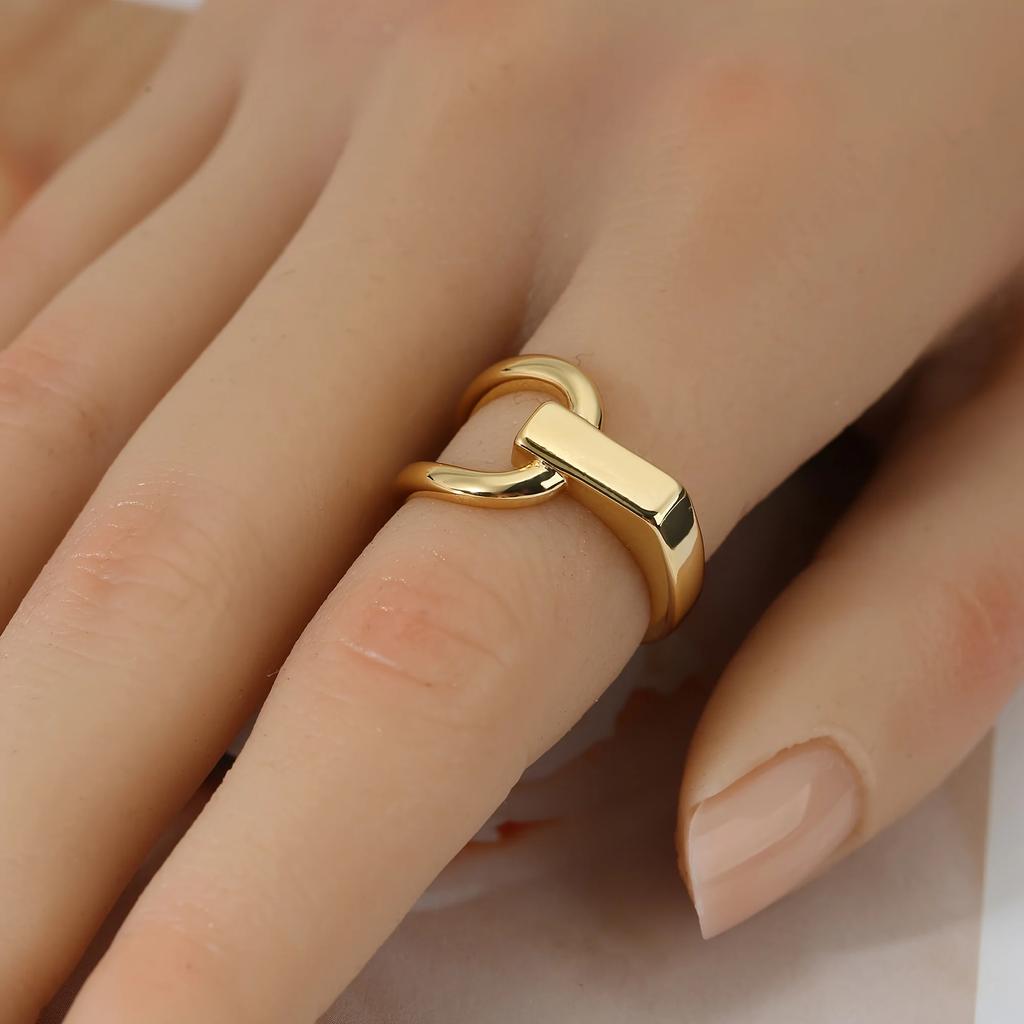 1pc Fashion Copper Open Adjustable Ring, Smooth Surface Unisex Design - Party Daily Wedding Gift, Christmas Thanksgiving