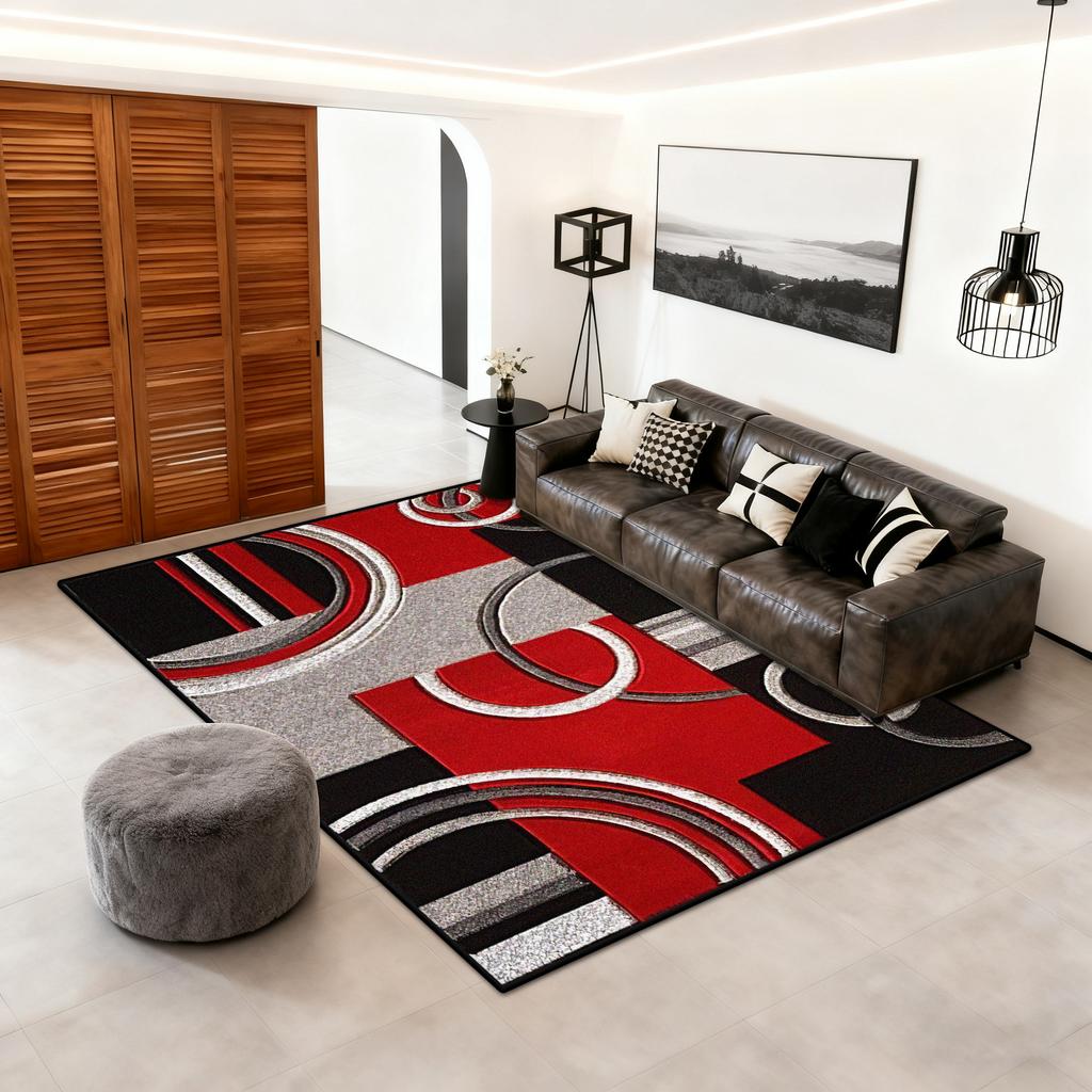 Nordic Style Large Area Rug Geometric Carpet Non-Slip Washable Rug for Living Room Bedroom Cloakroom Home Decor Floor Mat Soft