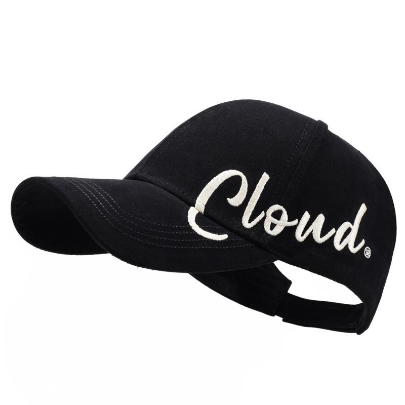 Fashionable Street Style Embroidered Letter Ponytail Hat Travel Sun Protection Face Slimming Versatile Accessory for Women