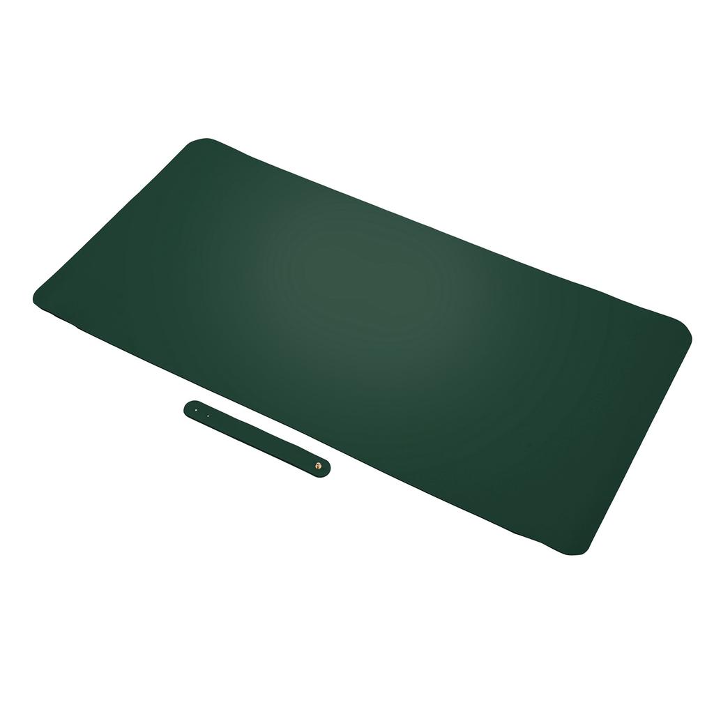 Multifunctional Table Mat Soft Waterproof and OilProof Leather Writing Desk Mouse Pad(Black Green )