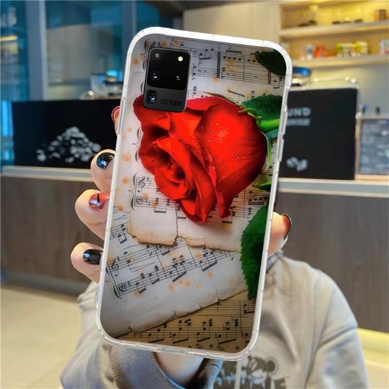 Blume Rote Rose Blume Handyhülle Für Samsung Galaxy S10 S21 S22 Plus Ultra A91 A51 A21S A12 Transparente Handyhülle