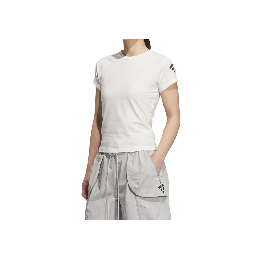 adidas FOS Short Sleeve T-Shirt Comfortable Versatile Fashion Solid Color Women Tops White KC3771