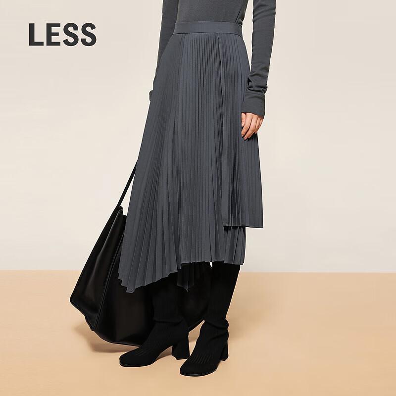 LESS 2024 Winter Slim Straight Mid-Length Skirt