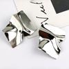 1 Paire de Boucles d'Oreilles Clous Design Géométrique Irrégulier Boucles d'Oreilles en Métal Boucles d'Oreilles Pendantes Surface Miroir Exagérée Bijoux Cadeau