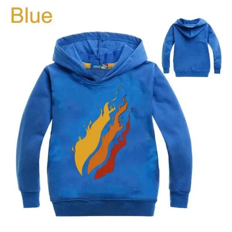 

Новая детская одежда Толстовка с капюшоном PrestonPlayz с логотипом Fire Inspired Sweatshirts Толстовка Preston Playz Merch для мальчиков и девочек 150cm синий