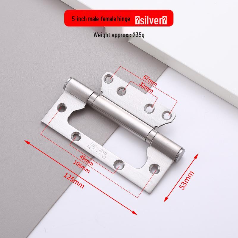 Automatic Stainless Steel Spring Hinge with Invisible Buffer for Wooden Doors
