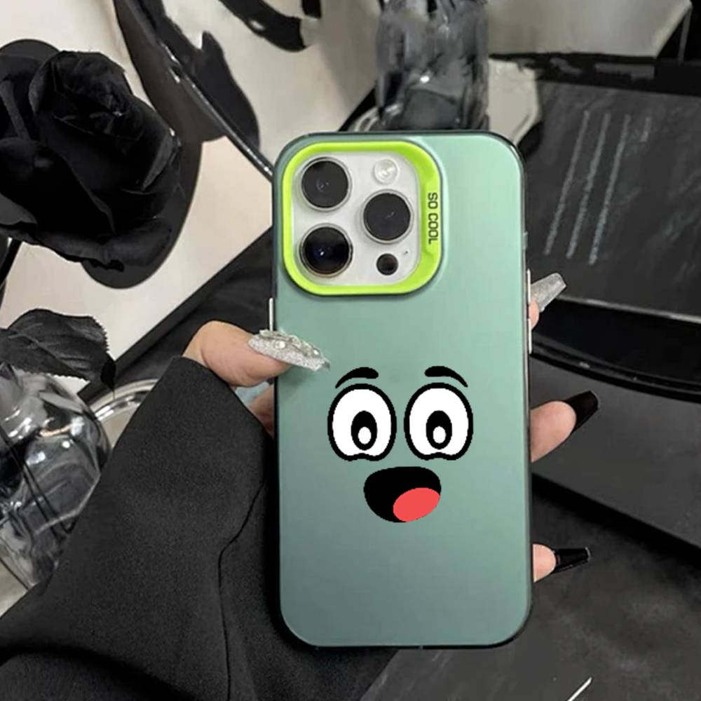 Kawaii Emoji  Phone Case For iPhone17, 16,15,14,13,12 Pro Max white Candy Matte Shockproof Cover