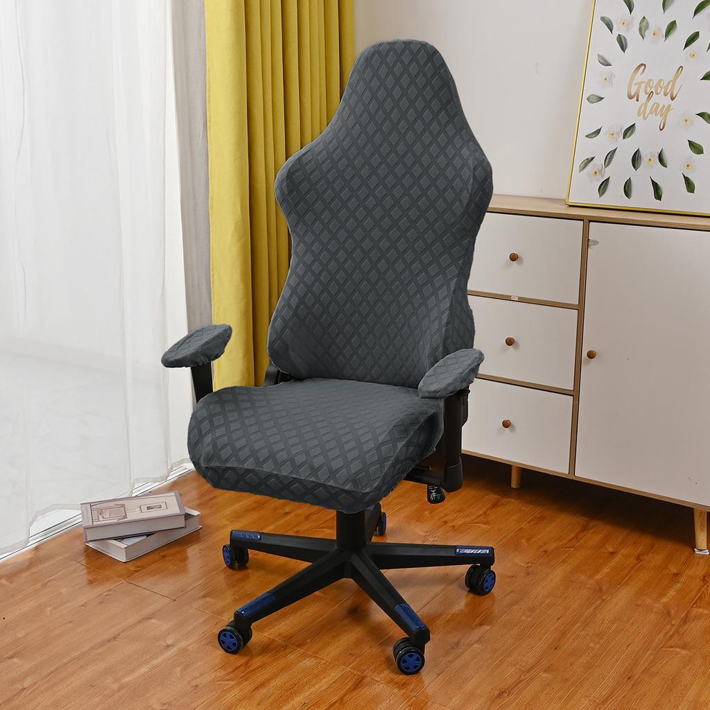 4pcs/set Jacquard Gaming Chair Cover Universal Elastic Office Computer Chair Cover Racing Game Chair Cover with Armrest Cover