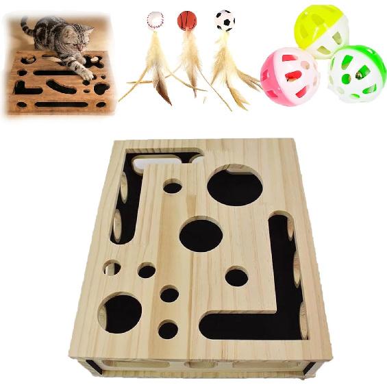 2026 Cat Scratch Box Nail File Enrichment Puzzle, Cat Scratch Puzzle Enrichment Box: Nail File Stress Free Alternative to Clippers and Grinders Toy 1pc