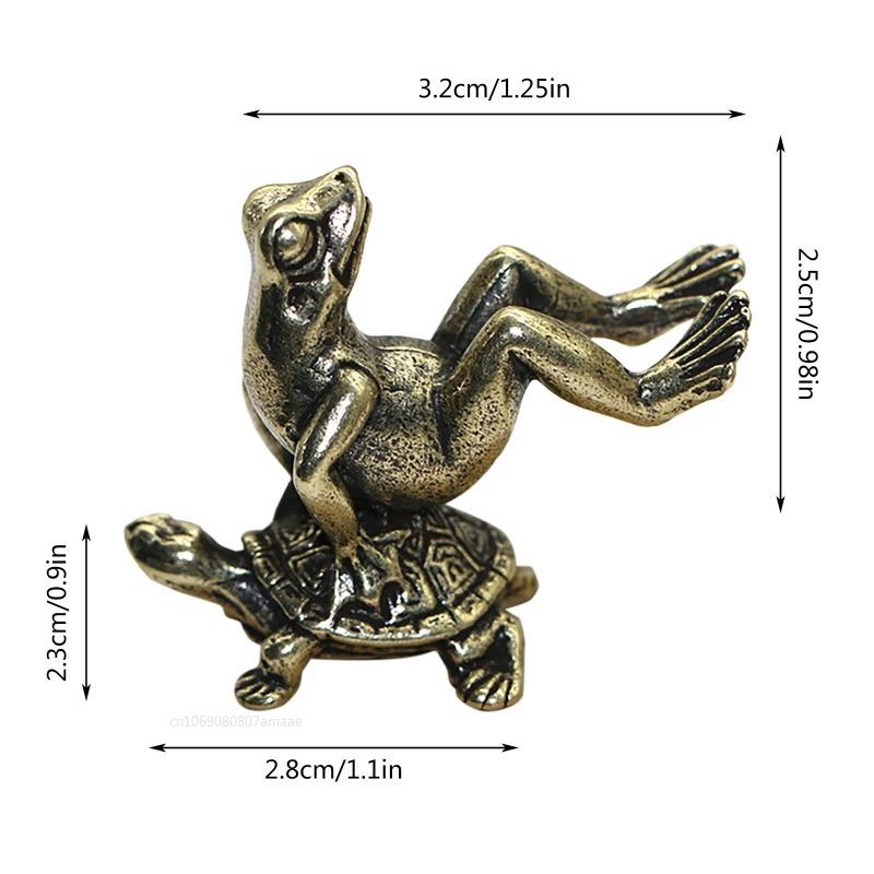 Solid Brass Moments Christmas Ornament Frog and Turtle Figurine Small House Decoration Animal Figurines Chihuahua Sculpture