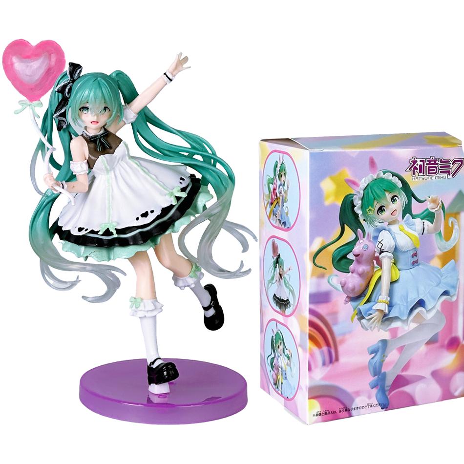 New 18CM Anime Hatsune Miku Birthday Party Styling Figure Anime Peripheral Collectible Models Decoration