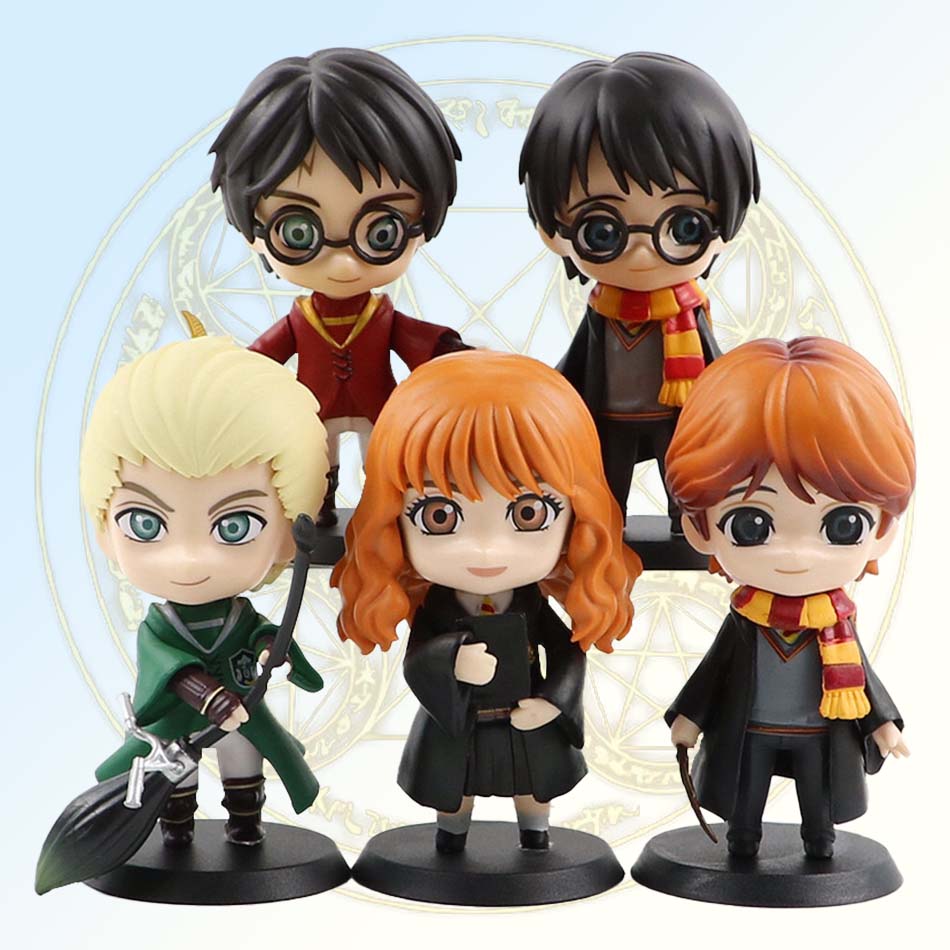 3 vnt./10 vnt. Harry Q stiliaus Potter Posket Hermione Ron Hedwig vinilinė figūrėlė žaislas torto dekoracija automobilio modelis PVC lėlė dovanų žaislai