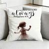 J-Jesus Bible Verse Gods Plan Square Double-Sided printed Pillow Case Bedroom Bedside Pillow Sofa Cushion Cover Gift