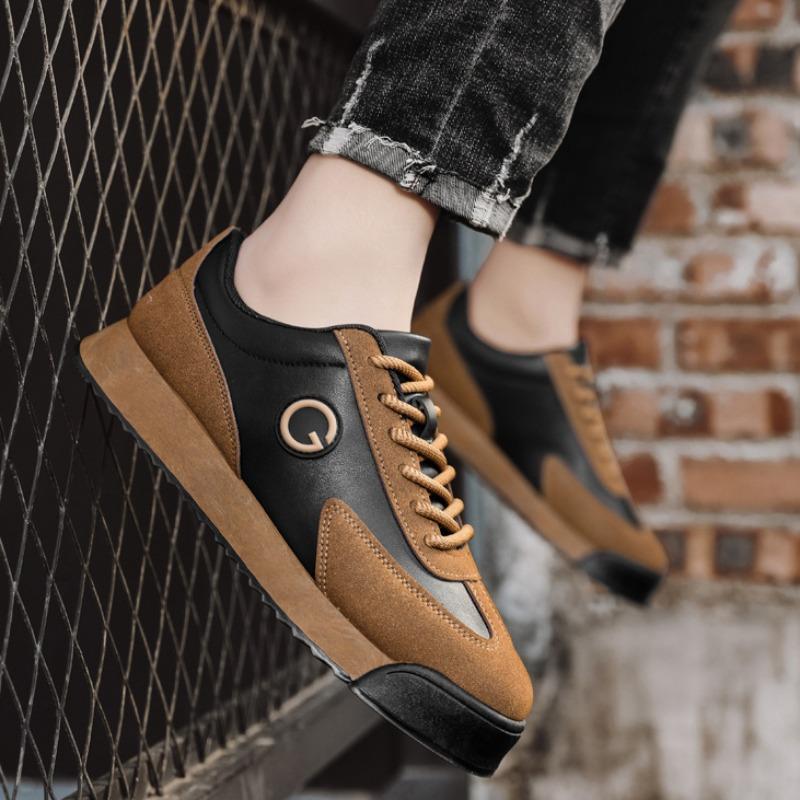 Fashion Men's Shoes 2024New Autumn Fashion Leather Casual Shoes British Style Luxury Brand Board Shoes Platform Sneakers Chaussure Homme