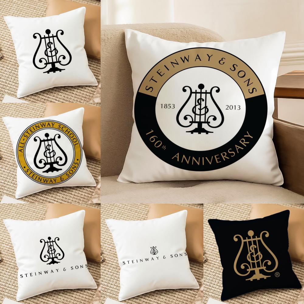 Piano Styles SSteinway SSonsS Pillow Case DoubleSided Plush Sofa Cushion Covers Organic Breathable Invisible Zipper