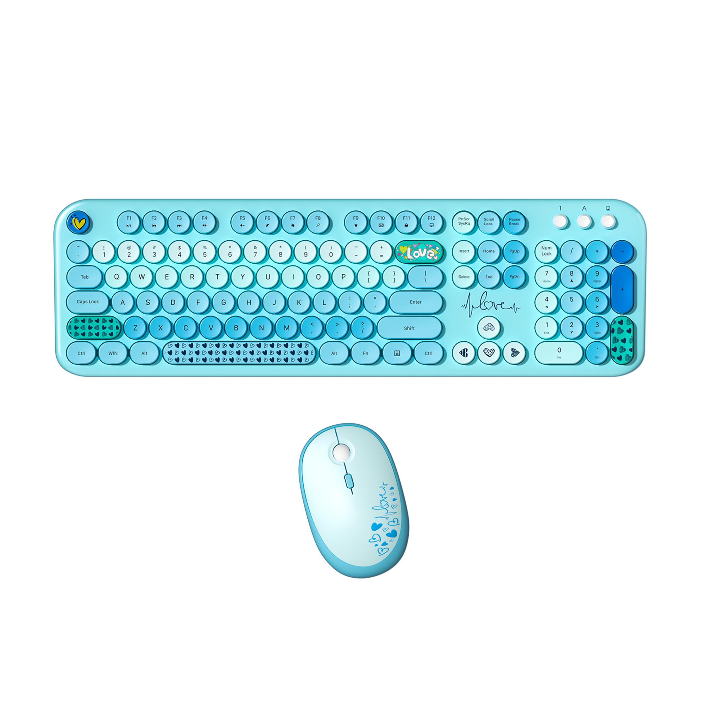 

MOFII Cute Retro Typewriter Style Full-Size Wireless Keyboard & Mouse Combo Set (2.4GHz) for PC/Desktop/Laptop