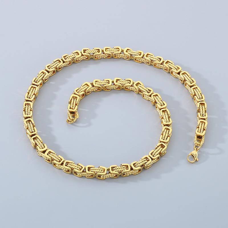 Hip Hop Special Byzantine Chain Necklace for Men Women 8MM Thick Imperial Chain Stainless Steel Jewelry Chunky Trendy Accessory