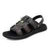 FashionClassic Men's Genuine Leather Sandals Retro Men's Casual Shoes Beach Shoes Outdoor Trendy Flat Shoes Non slip Walking Sandals