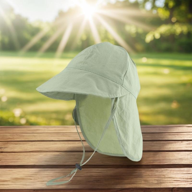 Children Wide Brims Sun Protective Hat Breathable And Adjustable Fisherman Hat For Beach Camping And Fishing Wear