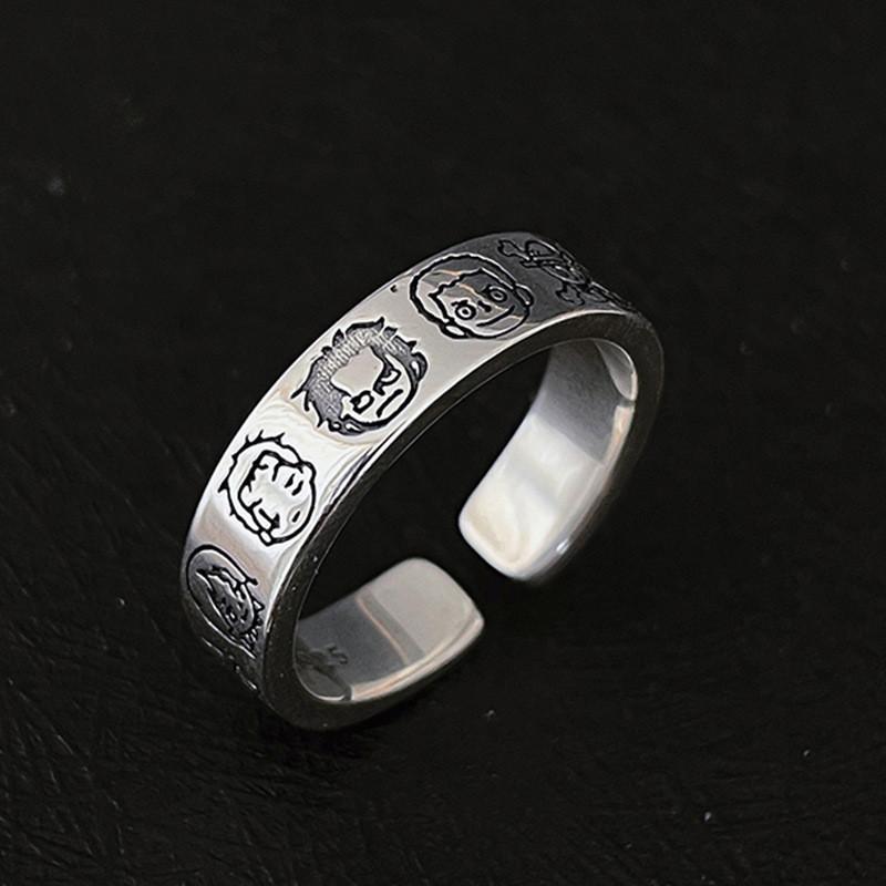 

Стильное открытое регулируемое парное кольцо Stylish Open 2023 с милым мультяшным дизайном