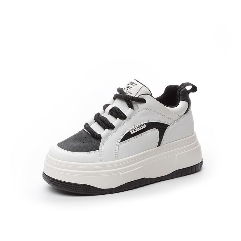 Little white shoes platform black and white casual shoes women's spring new versatile panda sports velvet muffin single shoes