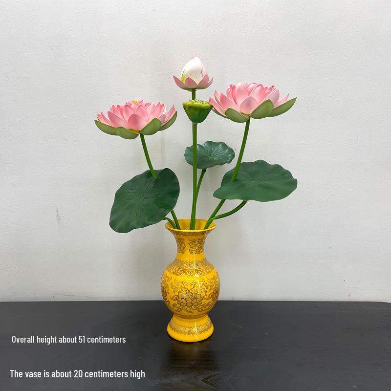 Petites Fleurs Artificielles Décoration Lotus Lys pour Maison & Offrandes à Bouddha
