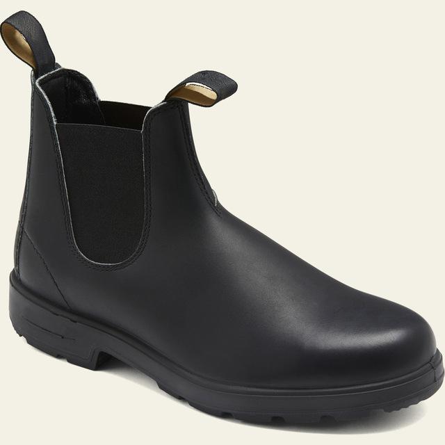 Men New Fashion Pu Leather Slip -On Ankle Boots Pointed Toe Low Heel Shoes Male Casual Classic Retro Style Chelsea Boots 35 -49