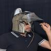 Handcrafted Medieval Steel Knight Helmet with Plume, Gothic LARP Cosplay Armor Gift