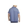 Nike Solid Color Logo Embroidered Fashion Comfortable Sports Casual Short Sleeve Shirt Men shirts Diffuse-Blue DX3340-491