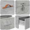 Bed Frame with Headboard Concrete Grey 75 x 190 cm Engineered Wood