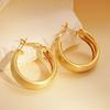Fashion Gold Color Matte Brushed Hoop Earring for Women Girls Vintage Metal C-shape Circle Round Earrings Jewelry 2025 Trendy