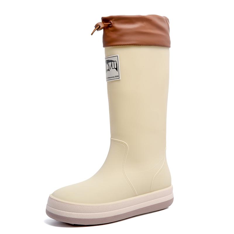 Fashion Beam Mouth High Tube Waterproof Rain Boots For Men And Women Couples With The Same Outdoor Non-Slip Car Wash Work Boots 36-44