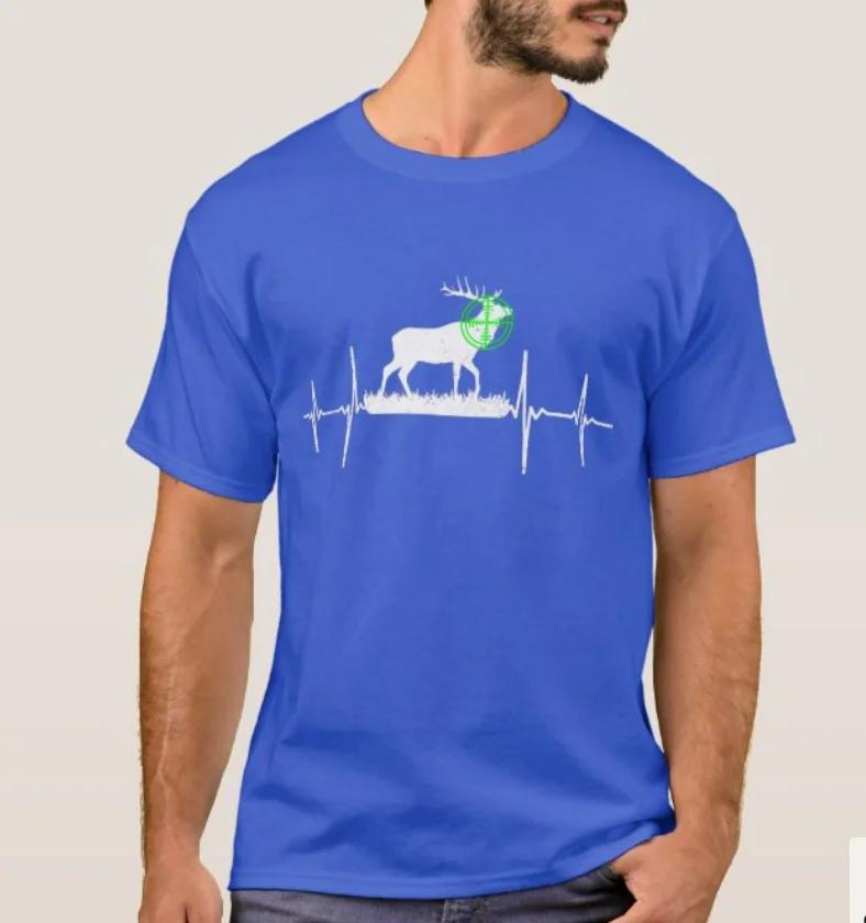 Hunting Heartbeat Hunter Sniper Deer TShirt Summer Cotton Short Sleeve ONeck Mens T Shirt New S3XL S