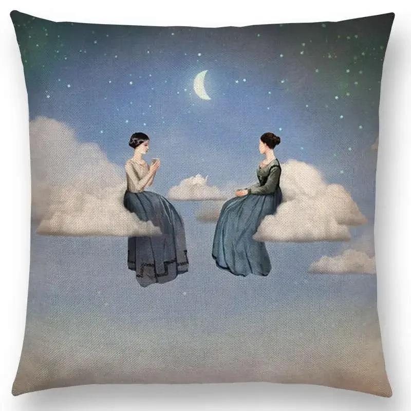 Neu Elegante Dame Liebliches Mädchen Shakespeare Stücke Fantasy Malerei Herz Frei Wunsch Meer Kissenbezug Sofa Wurfkissenbezug
