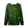 Women's Stylish St. Patrick Print Long Sleeve  Fleece Cardigan Button Jacket