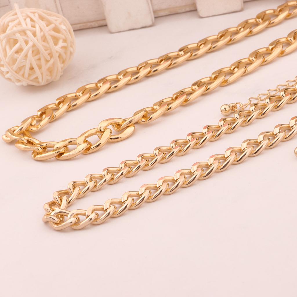 Europe, America, Double-layer Aluminum Alloy Simple Fashion Necklace, Women's New Multi-layer Hip-hop Personality Accessories