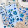 6Sheets PET Butterfly Plant Sticker DIY Scrapbooking Collage Supplies Creative Decor Stationery Junk Journal Aesthetics Stickers